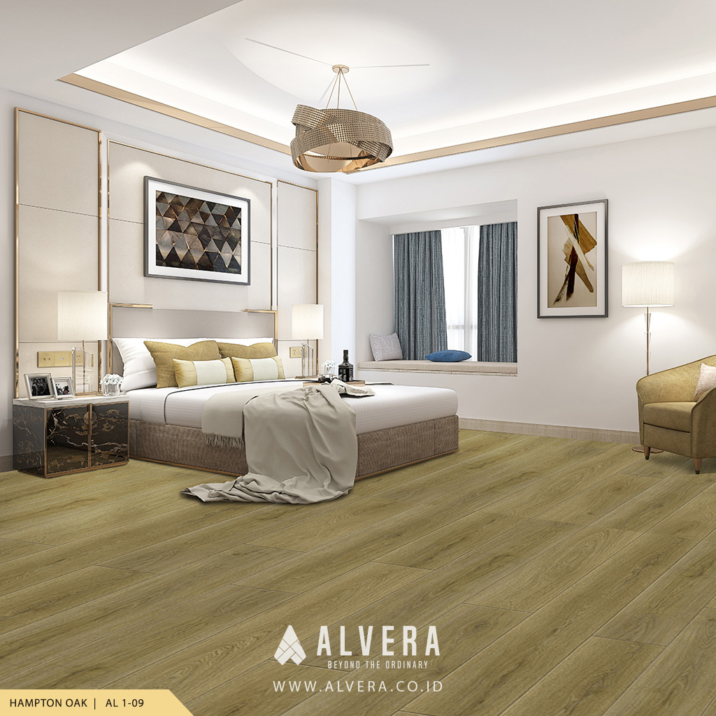 alvera hampton oak vinyl lantai motif kayu untuk kamar tidur
