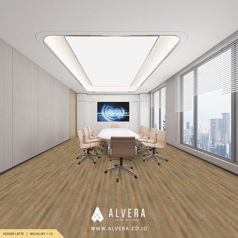 alvera hosier latte lantai vinyl motif kayu untuk ruang meeting
