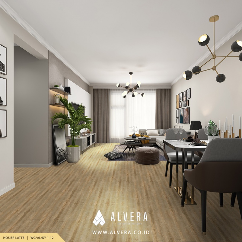 alvera hosier latte lantai vinyl motif kayu untuk ruang tamu