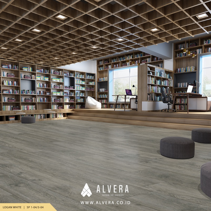 alvera lantai spc logan white pada perpustakaan