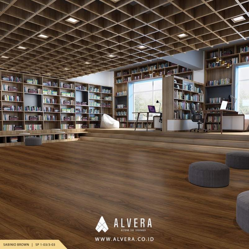 alvera lantai spc sabinio brown pada perpustakaan