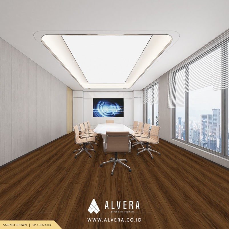 alvera lantai spc sabinio brown pada ruang meeting kantor