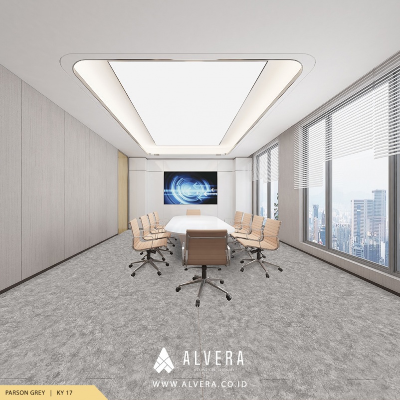 alvera parson grey lantai vinyl abu-abu motif batu alam untuk ruang meeting
