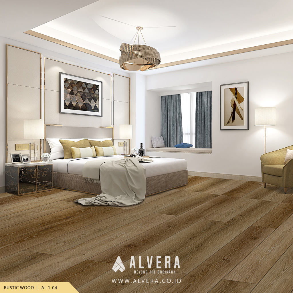 alvera rustic wood lantai vinyl kayu untuk kamar tidur