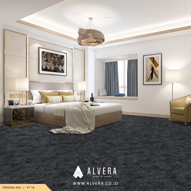 alvera virginia ash lantai vinyl warna hitam motif keramik marmer untuk kamar tidur