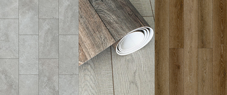jenis lantai vinyl populer tile roll plank